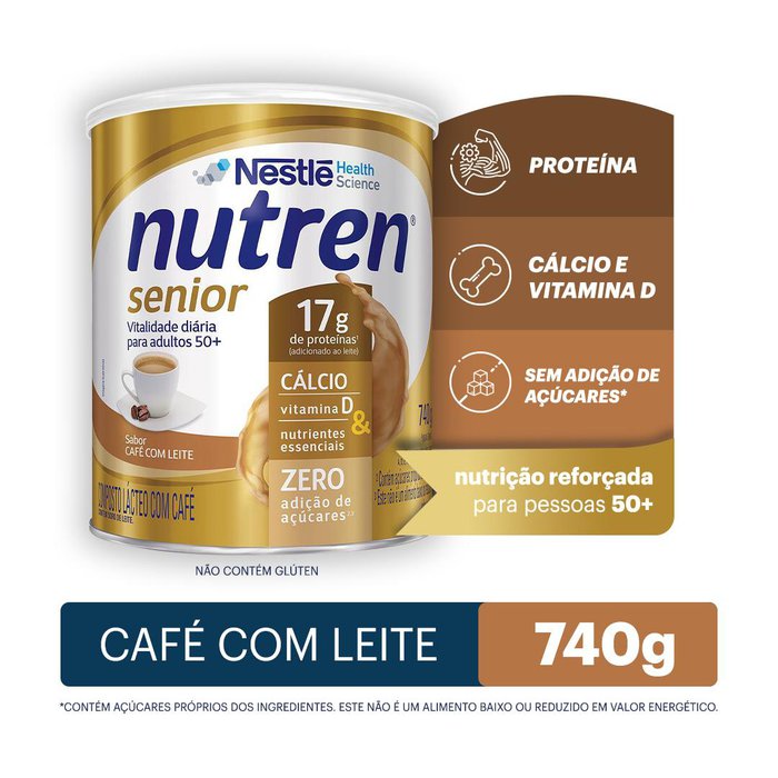 nutren senior cafe com leite 740g