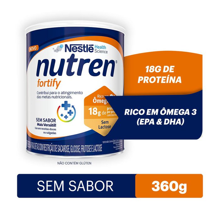 nutren fortify nestle sem sabor lata 360g